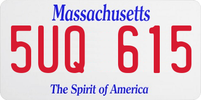 MA license plate 5UQ615