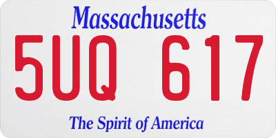 MA license plate 5UQ617