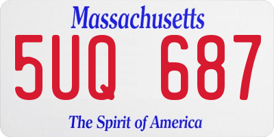 MA license plate 5UQ687