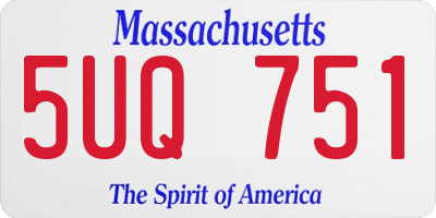 MA license plate 5UQ751
