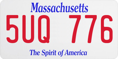 MA license plate 5UQ776