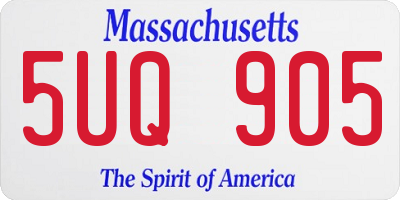 MA license plate 5UQ905
