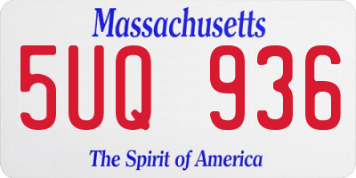 MA license plate 5UQ936