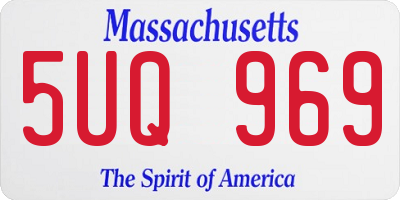 MA license plate 5UQ969