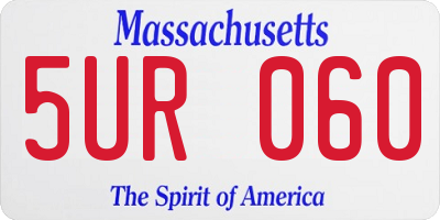 MA license plate 5UR060