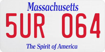 MA license plate 5UR064