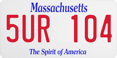 MA license plate 5UR104