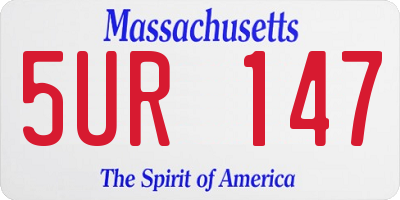 MA license plate 5UR147