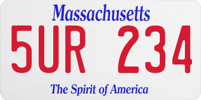 MA license plate 5UR234