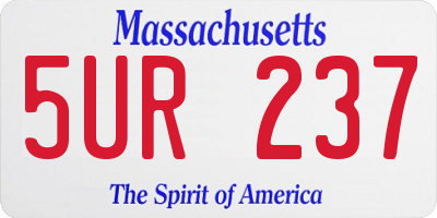 MA license plate 5UR237