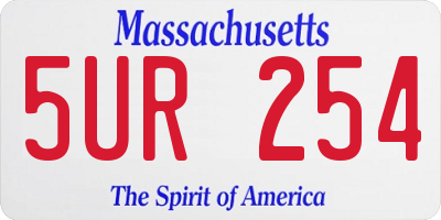 MA license plate 5UR254