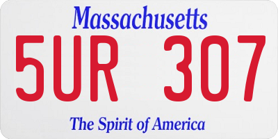 MA license plate 5UR307