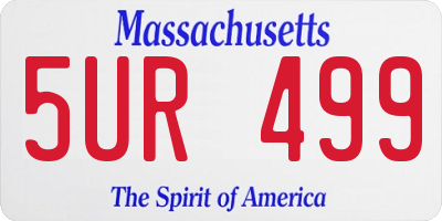MA license plate 5UR499
