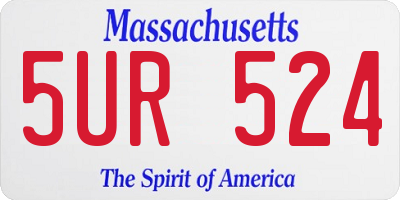 MA license plate 5UR524