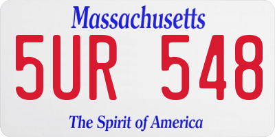 MA license plate 5UR548