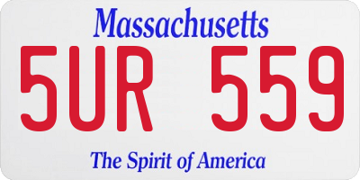 MA license plate 5UR559