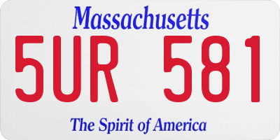 MA license plate 5UR581