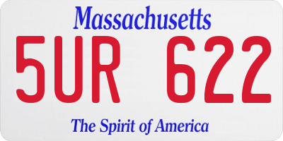 MA license plate 5UR622