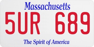 MA license plate 5UR689