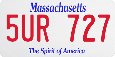 MA license plate 5UR727