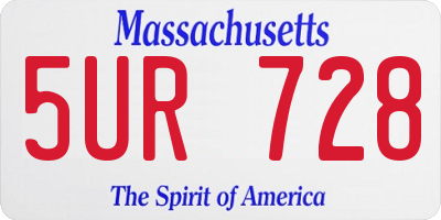 MA license plate 5UR728