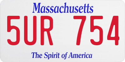 MA license plate 5UR754