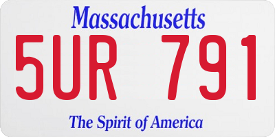 MA license plate 5UR791