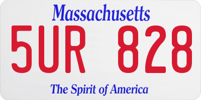 MA license plate 5UR828