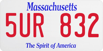 MA license plate 5UR832