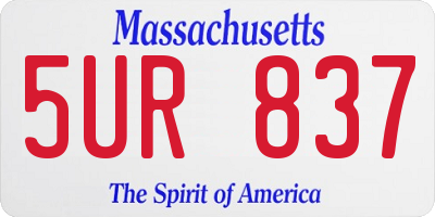 MA license plate 5UR837