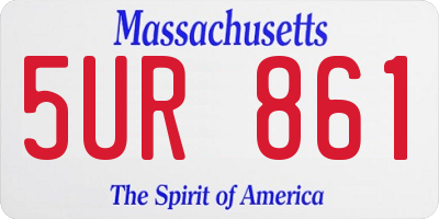 MA license plate 5UR861