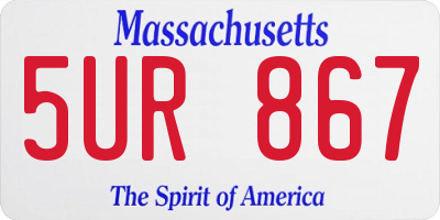 MA license plate 5UR867