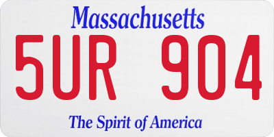 MA license plate 5UR904