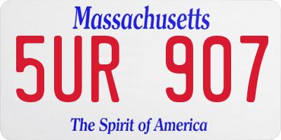 MA license plate 5UR907
