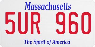 MA license plate 5UR960