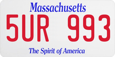 MA license plate 5UR993