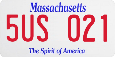 MA license plate 5US021