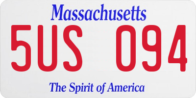 MA license plate 5US094