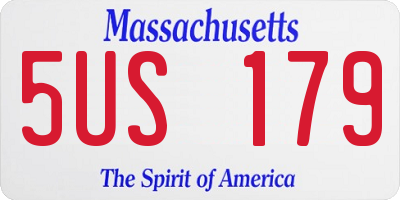 MA license plate 5US179