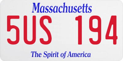 MA license plate 5US194