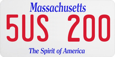 MA license plate 5US200