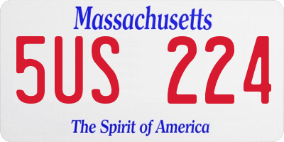 MA license plate 5US224