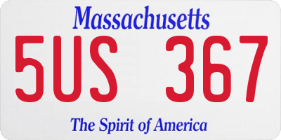 MA license plate 5US367