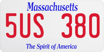MA license plate 5US380