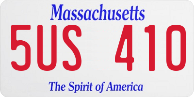 MA license plate 5US410