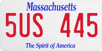 MA license plate 5US445