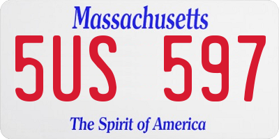 MA license plate 5US597