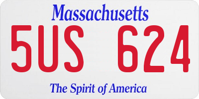 MA license plate 5US624