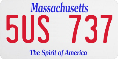 MA license plate 5US737