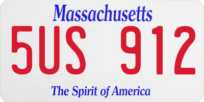 MA license plate 5US912